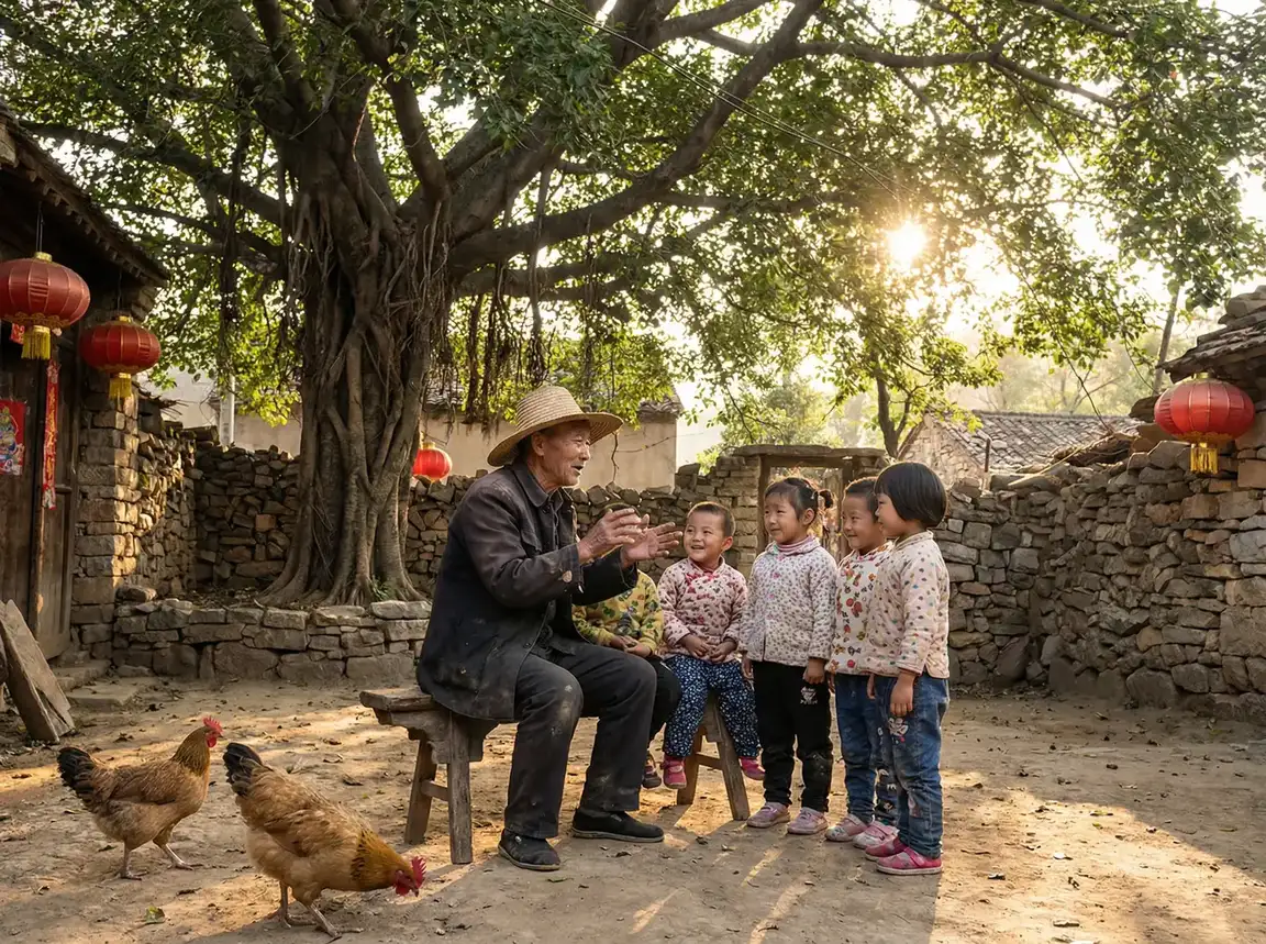 老人在大榕树下给孩子们讲故事 - 精英律师电视剧免费观看 乡村记忆